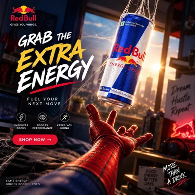 Energy drink campaign ad creative